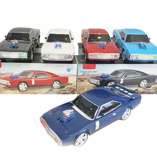1500mAh WS-1968 1970 Challenger Car Shaped Wireless Home Theater Sound System Portable Mini Blue Tooth Party Speaker