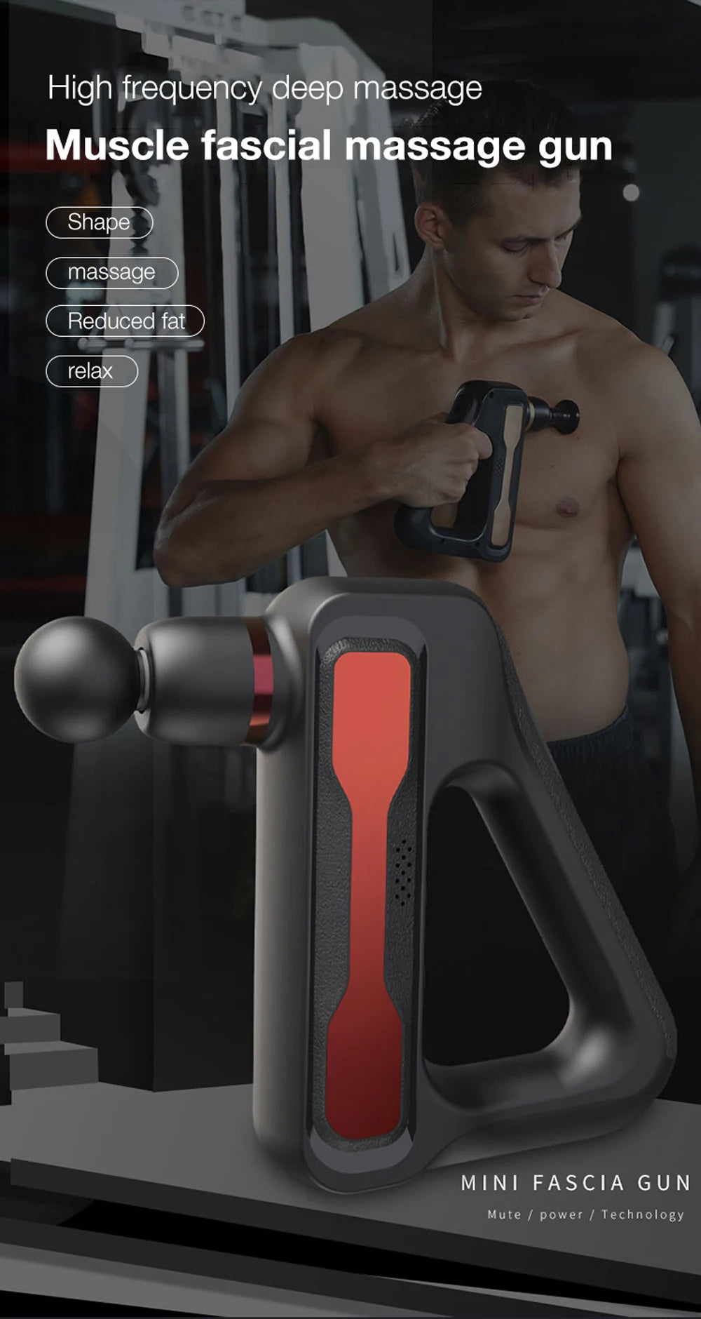 Electric Massage Gun 32 Level Fascia Gun Deep Tissue Neck Body Back Muscle Sport Massager Relaxation Pain Relief Exercise