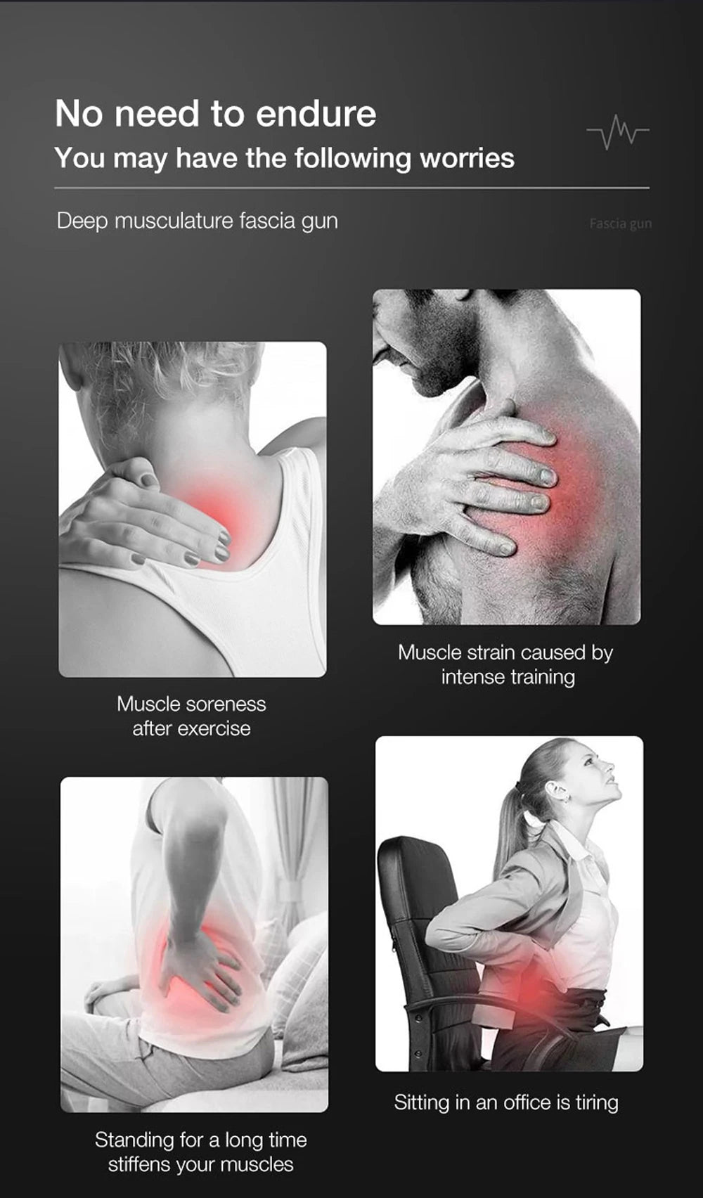 Electric Massage Gun 32 Level Fascia Gun Deep Tissue Neck Body Back Muscle Sport Massager Relaxation Pain Relief Exercise