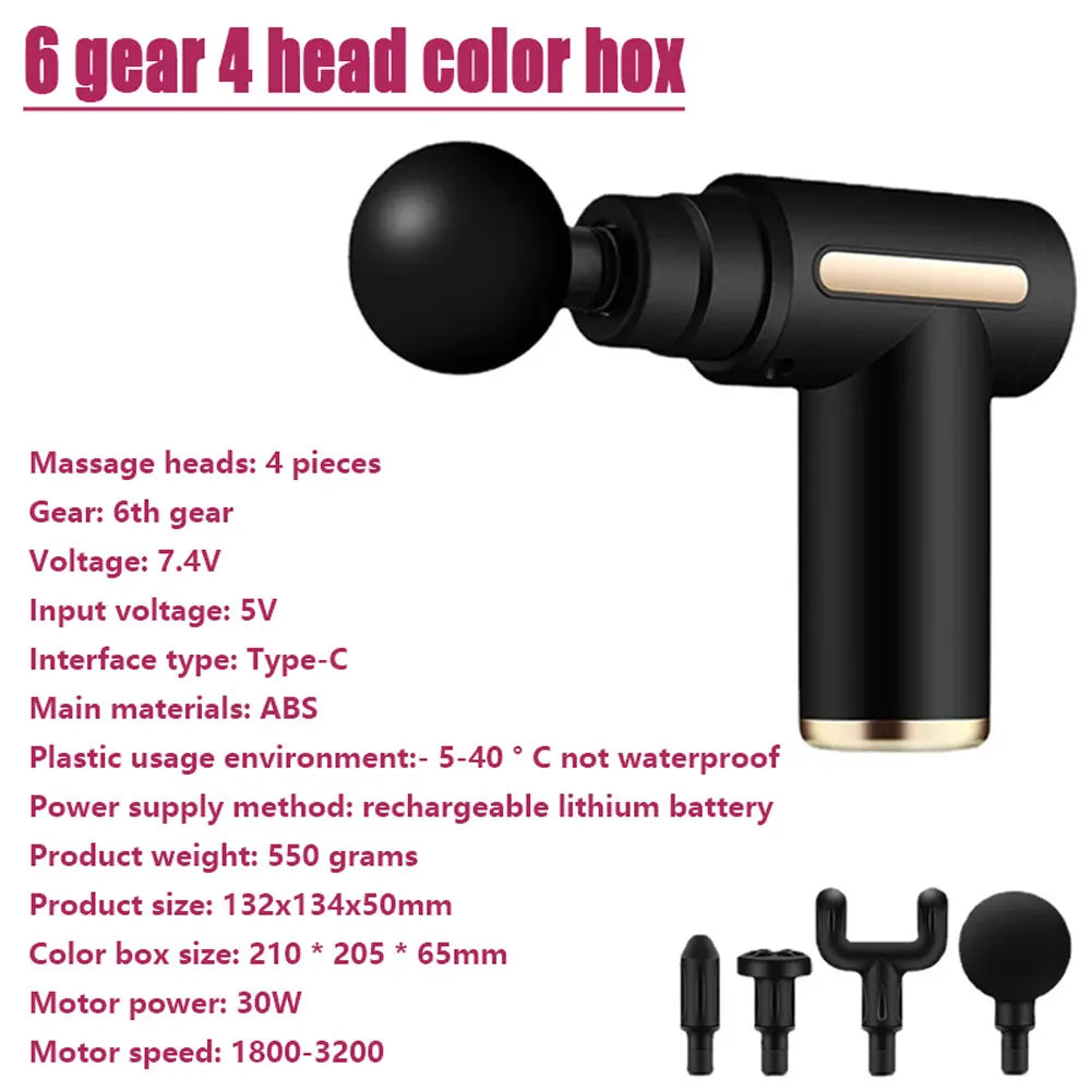 Electric Massage Gun 32 Level Fascia Gun Deep Tissue Neck Body Back Muscle Sport Massager Relaxation Pain Relief Exercise